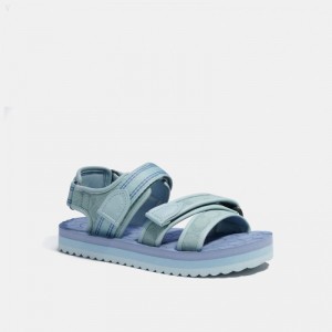 Coach Sport Sandal In Signature Jacquard - Men's Sandals - Aqua / Chambray | WNXH6666