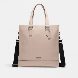 Coach Graham Structured Tote - Men's Tote Bags - Black Antique Nickel / Steam | KKTP9582