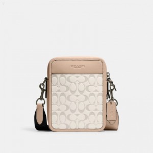 Coach Sullivan Crossbody In Signature Leather - Men's Crossbody Bags - Black Antique Nickel / Steam | QVIF8608