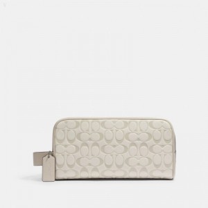 Coach Large Travel Kit In Signature Leather - Women's Accessories - Black Antique Nickel / Steam | RHIM2365