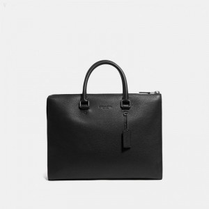 Coach Gotham Folio - Men's Briefcase - Black Copper / Black | FIWA5341