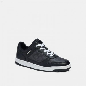 Coach C201 Sneaker In Signature Canvas - Men's Sneakers - Black | WVBZ6701