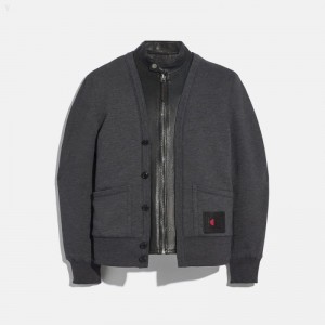 Coach Coach X Champion Reversible Leather Jacket - Men's Jackets - Black | ZHDK9928