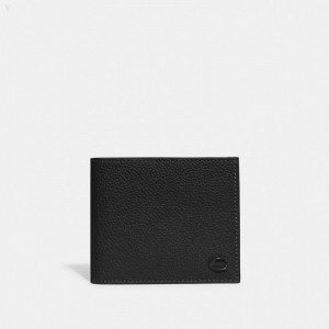 Coach Double Billfold Wallet - Men's Wallets - Black | JNRT8281