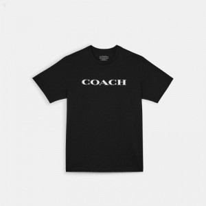 Coach Essential T Shirt In Organic Cotton - Men's T Shirts - Black | UPIL7978
