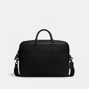 Coach Gotham Brief - Men's Briefcase - Black | RFBV6975