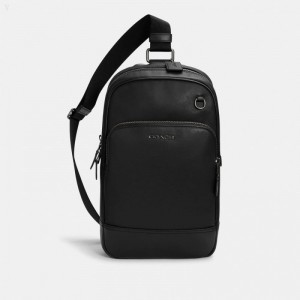 Coach Graham Pack - Men's Crossbody Bags - Black | YDII2055