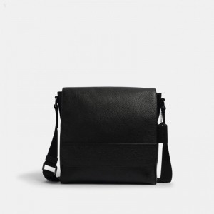 Coach Houston Map Bag - Men's Crossbody Bags - Black | MTXK6476