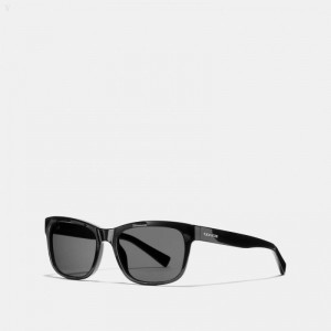 Coach Hudson Rectangle Sunglasses - Men's Sunglasses - Black | FZOG8240