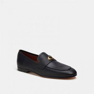 Coach Sculpted Signature Loafer - Men's Loafers - Black | HXWM3887