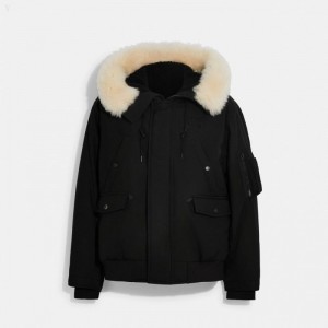 Coach Short Parka - Men's Coats - Black | QBSX9202