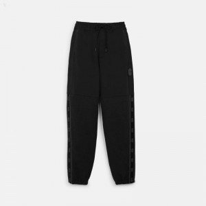 Coach Signature Tape Joggers - Men's Jogger - Black | JVMR6581