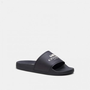 Coach Slide With Coach - Men's Sandals - Black | LNWJ7220