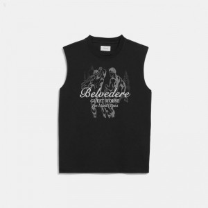 Coach Tank Top With Belvedere Guest House Graphic - Men's Tops - Black | SEDM9529