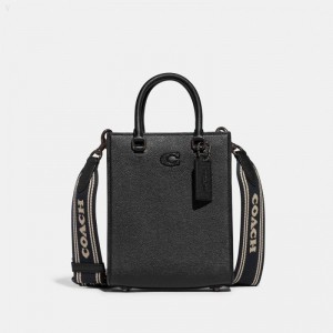 Coach Tote 16 With Signature Canvas Detail - Men's Bags - Black | HGPK7565