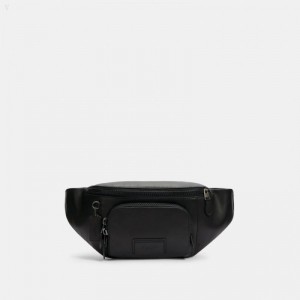 Coach Track Belt Bag - Men's Crossbody Bags - Black | CCUQ1779