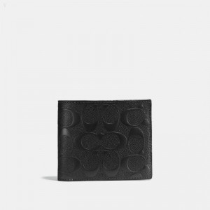 Coach 3 In 1 Wallet In Signature Leather - Women's Wallets - Black | NFES6007