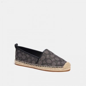 Coach Codi Espadrille In Signature Jacquard - Women's Espadrille - Black | KFKU2588