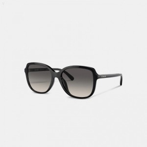 Coach Geometric Square Sunglasses - Women's Sunglasses - Black | RFDG2883