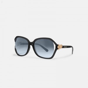 Coach Integration Flower Sunglasses - Women's Sunglasses - Black | CYWR2260