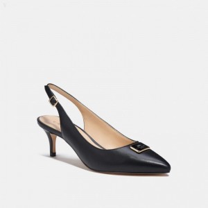 Coach Jillian Slingback - Women's Heels - Black | UOXM8847