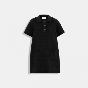 Coach Signature Knit Dress - Women's Dress - Black | YJVA6550
