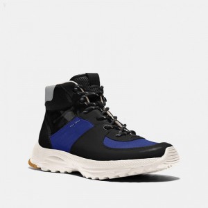 Coach C250 Hiker Boot - Men's Boots - Black / Blue | DJEC0343