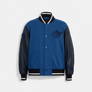 Coach Varsity Jacket - Men's Jackets - Blue Multicolor | DDVB3443