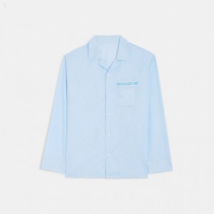 Coach Long Sleeve Pajama Set - Men's Tops - Blue Stripe | BUWA1988