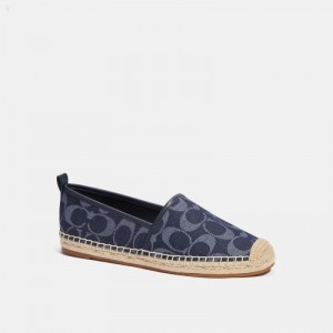 Coach Codi Espadrille In Signature Denim - Women's Espadrille - Blue | VRWR9423
