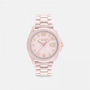 Coach Greyson Watch,36 Mm - Women's Watches - Blush | UKNU6307