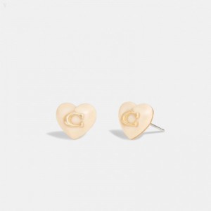 Coach Signature Heart Stud Earrings - Women's Jewelry - Blush | QXEO5619