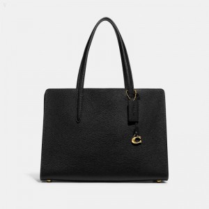 Coach Carter Carryall - Women's Handbag - Brass / Black | CXEO8374