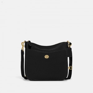 Coach Chaise Crossbody - Women's Handbag - Brass / Black | ZMLJ6515