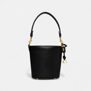 Coach Dakota Bucket Bag 16 - Women's Handbag - Brass / Black | OLVL9733