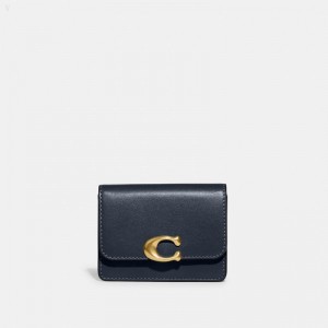 Coach Bandit Card Case - Men's Wallets - Brass / Blue | TIAD6750