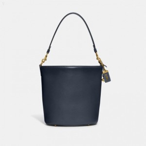 Coach Dakota Bucket Bag - Women's Handbag - Brass / Blue | EXVG1857