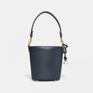 Coach Dakota Bucket Bag 16 - Women's Handbag - Brass / Blue | QSXT2757