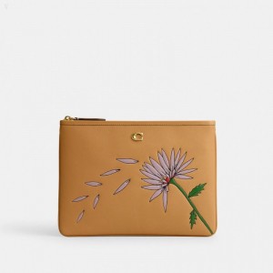 Coach Coach X Observed By Us Pouch 28 - Women's Handbag - Brass / Brown Multicolor | GBHM3576
