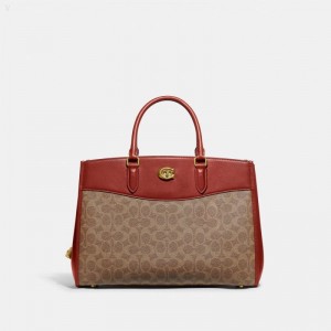 Coach Brooke Carryall In Signature Canvas - Women's Handbag - Brass / Brown / Rust | QFLO1930
