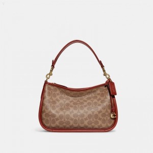 Coach Cary Crossbody In Signature Canvas - Women's Handbag - Brass / Brown / Rust | YKFK7006