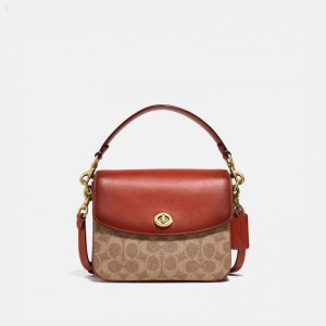 Coach Cassie Crossbody 19 In Signature Canvas - Women's Handbag - Brass / Brown / Rust | LUUA1057