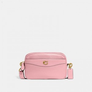 Coach Camera Bag - Women's Crossbody Bags - Brass / Bubblegum | KCPV8465
