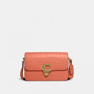 Coach Studio Shoulder Bag - Women's Shoulder Bags - Brass / Light Coral | RXKH8454