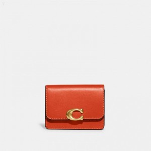 Coach Bandit Card Case - Men's Wallets - Brass / Orange | DEPT0704