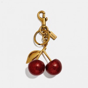 Coach Cherry Bag Charm - Women's Accessories - Brass / Red Apple | JMAO3208