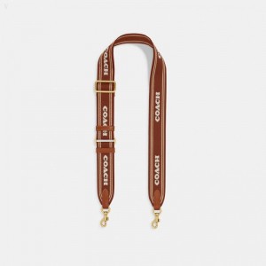 Coach Colorblock Webbing Strap - Women's Accessories - Brass / Saddle Multicolor | SIMX5776