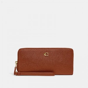 Coach Continental Wallet - Women's Wallets - Brass / Saddle | JQRJ1775