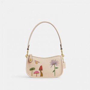 Coach Coach X Observed By Us Swinger 20 - Women's Handbag - Brass / White Multicolor | BYTD6134