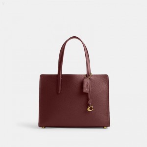 Coach Carter Carryall 28 - Women's Handbag - Brass / Wine | SPTZ2062